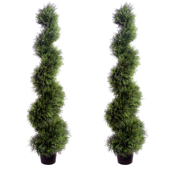 Pair Of Best Artificial 4ft Cedar Spiral Trees