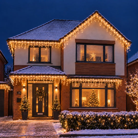 Outdoor Connectable Warm White Icicle Christmas LED Lights Waterproof
