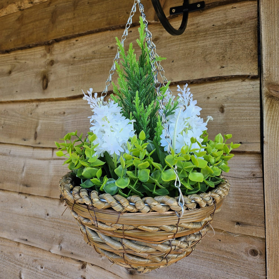 Best Artificial 10 inch Hyacinth Woven Hanging Basket - Suitable for Outdoor Use