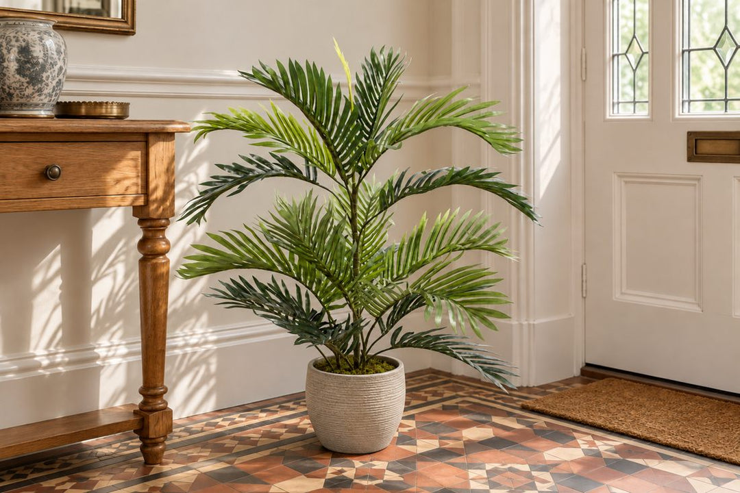 Best Artificial 3ft - 90cm Parlour Palm Tree in a UK home or garden setting