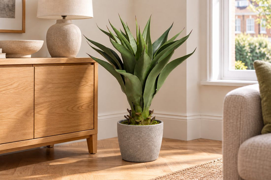 Best Artificial 3ft - 80cm Aloe Vera Plant in a UK home or garden setting