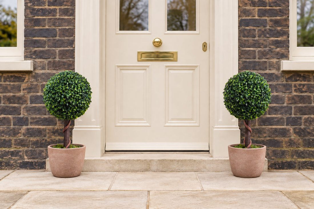 Best Artificial 2ft - 60cm Boxwood Ball Topiary Tree in a UK home or garden setting