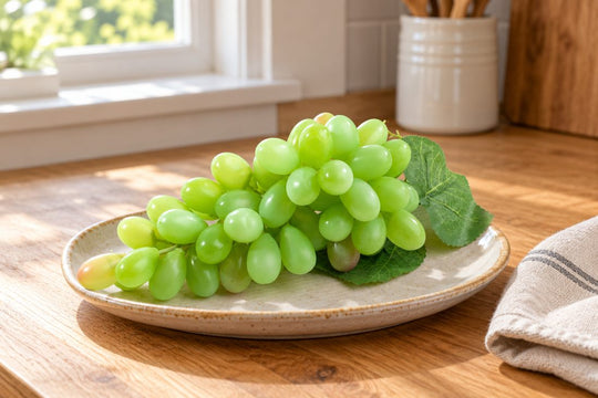 Large Bunch of Best Artificial Green Grapes in a UK home or garden setting