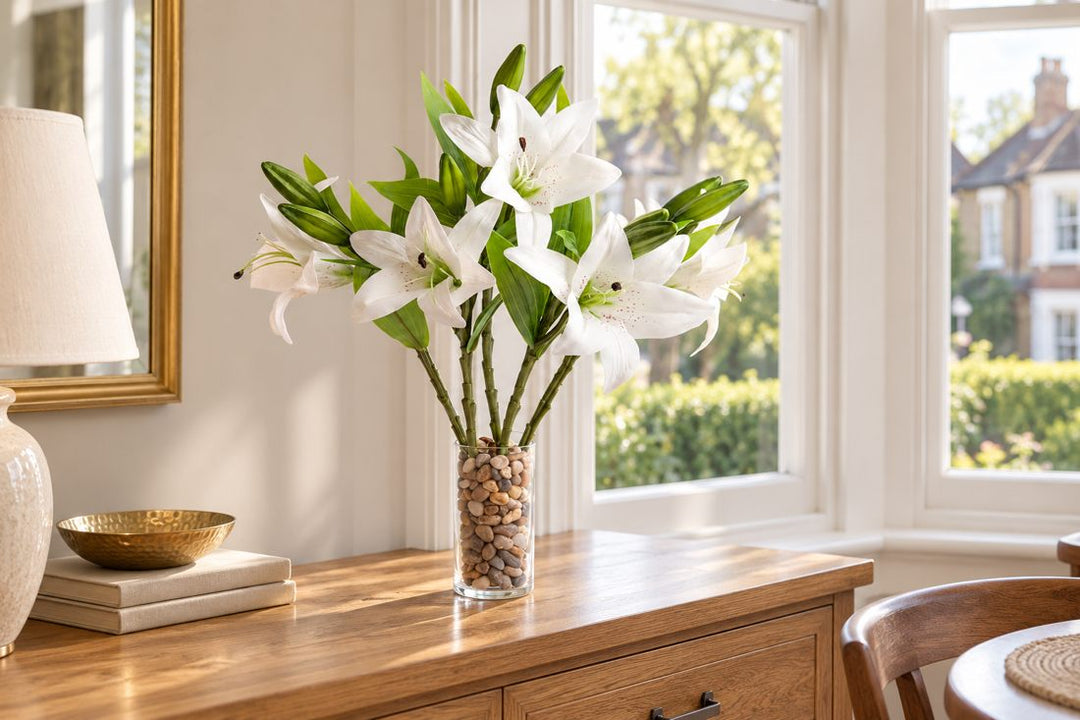 5 Best Artificial 35cm Tiger Lillies in a UK home or garden setting