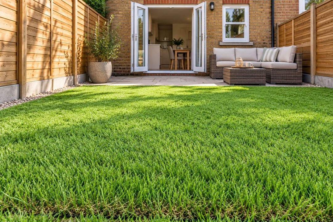 Ava 30mm Artificial Grass in a UK home or garden setting