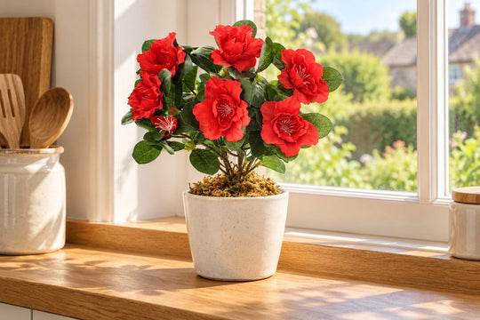 Best Artificial 27cm Azalea Plug Plant - Pot NOT Included in a UK home or garden setting