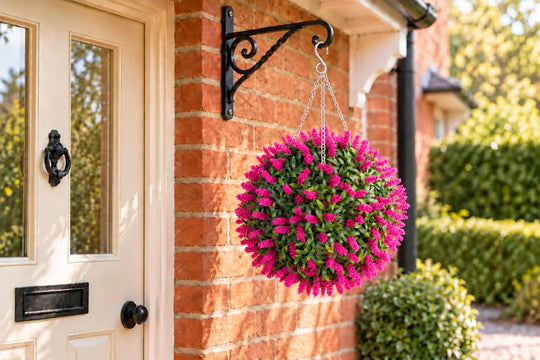 Best Artificial Pink Lush Lavender Flower Ball in a UK home or garden setting