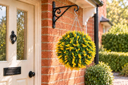 Best Artificial Yellow Lush Lavender Flower Ball in a UK home or garden setting