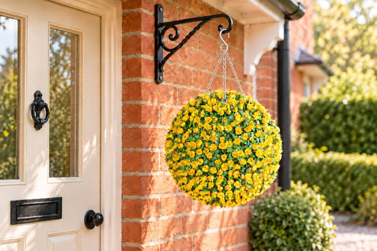 Best Artificial Yellow Rose Flower Ball in a UK home or garden setting