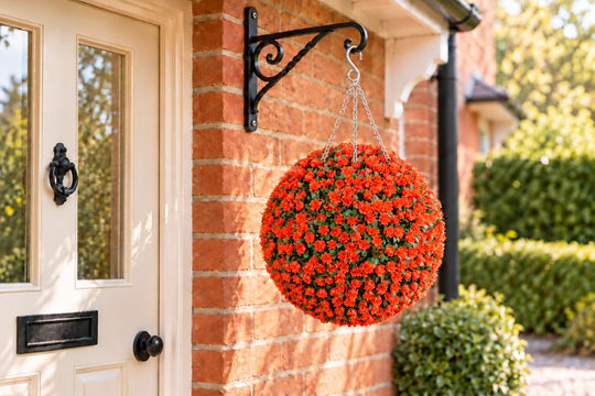 Best Artificial Orange Rose Flower Ball in a UK home or garden setting
