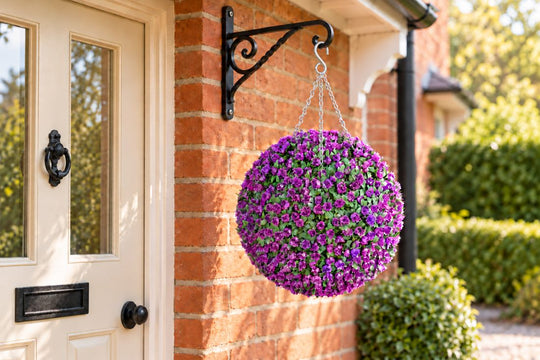 Best Artificial Purple Rose Flower Ball in a UK home or garden setting