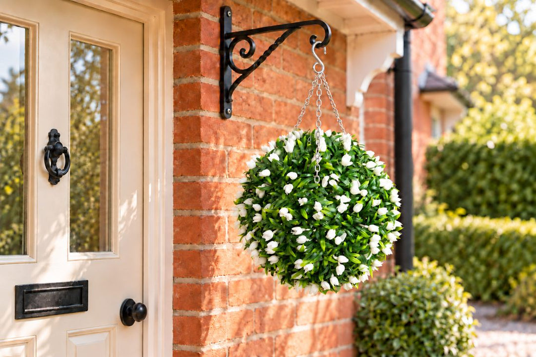 Best Artificial White Tulip Flower Ball in a UK home or garden setting