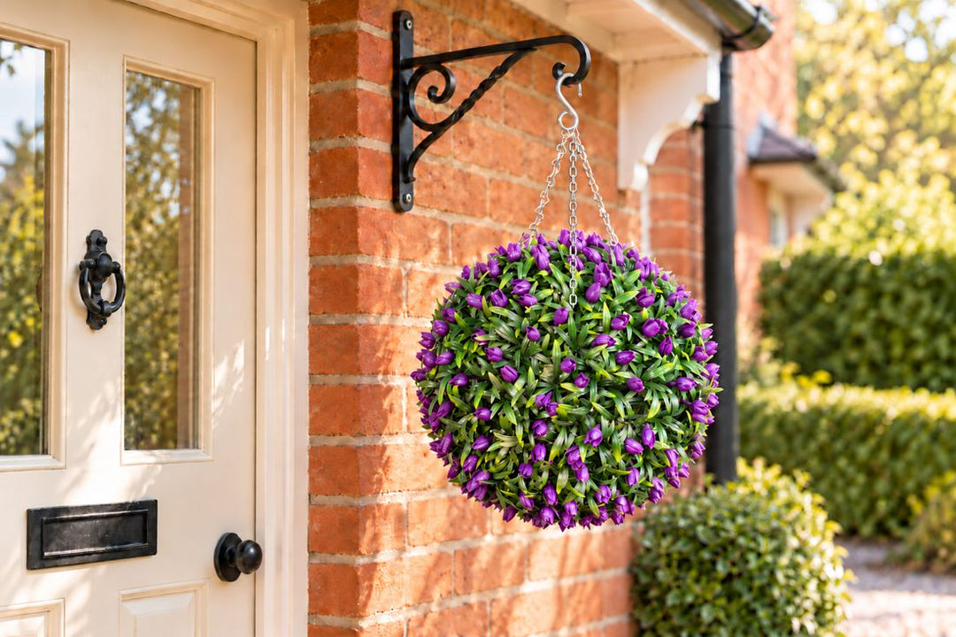 Best Artificial Purple Tulip Flower Ball in a UK home or garden setting