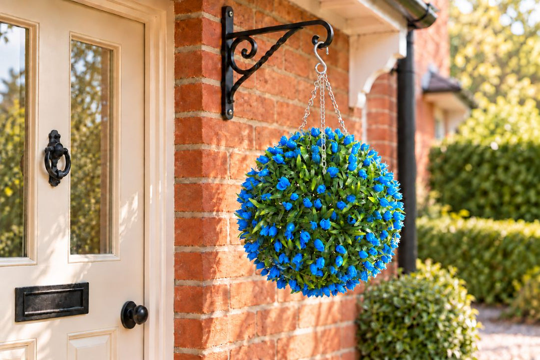 Best Artificial Blue Tulip Flower Ball in a UK home or garden setting
