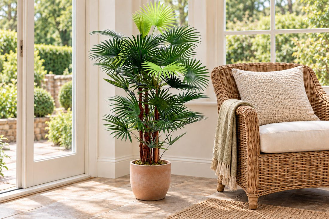 Best Artificial Spider Finger Palm Tree in a UK home or garden setting