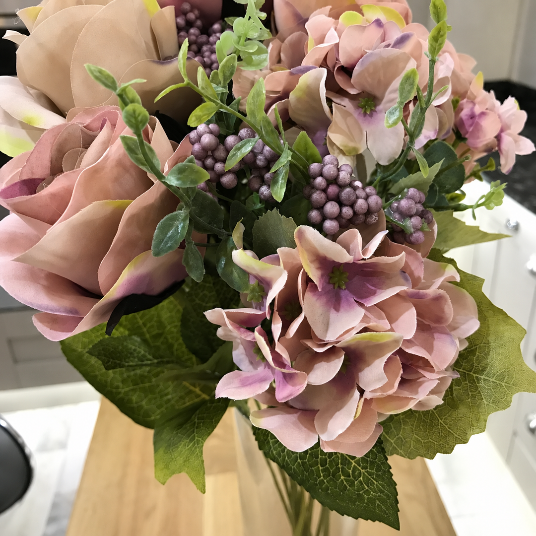 Best Artificial Vintage Rose Spray - styled setting