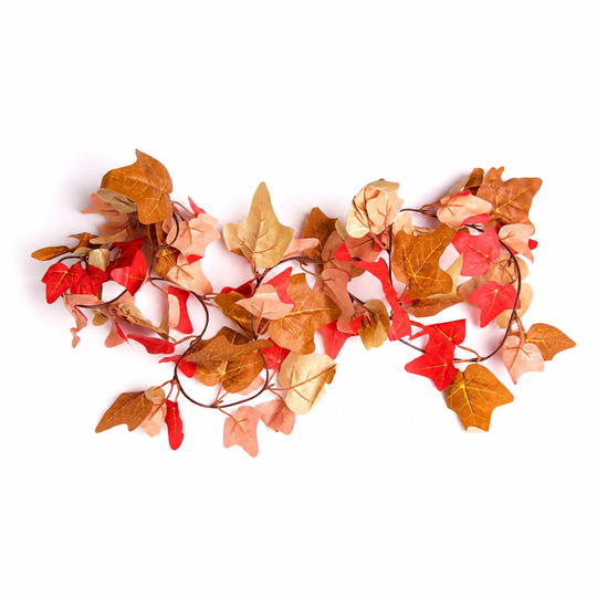 Best Artificial 200cm-6ft 7" Large Leaf Two Tone Autumn English Ivy Garland - LG15 - lifestyle display