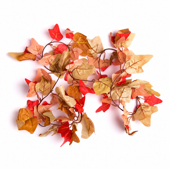 Best Artificial 200cm-6ft 7" Large Leaf Two Tone Autumn English Ivy Garland - LG15 - close-up