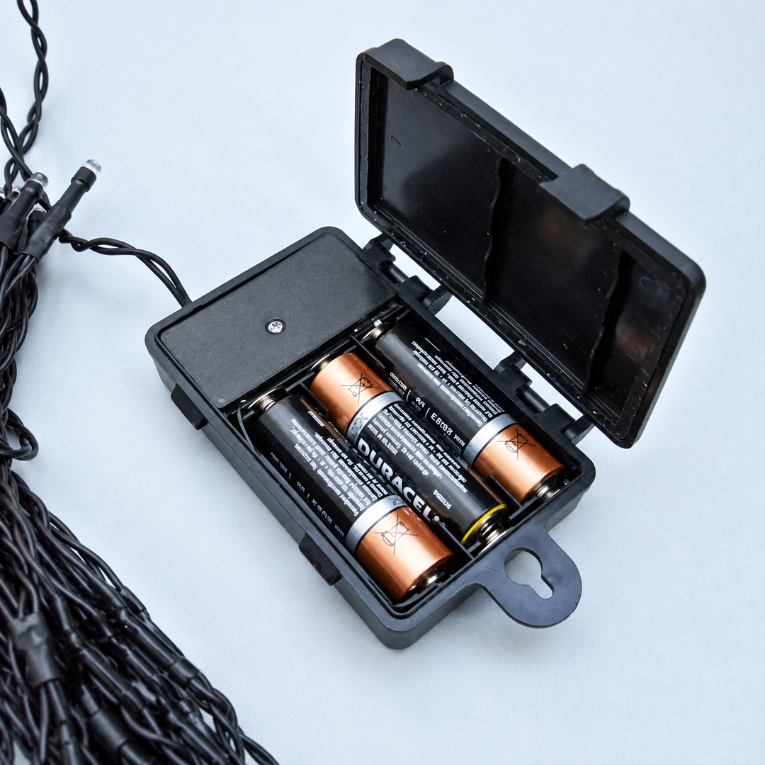 LED Outdoor Waterproof Battery 8 Multi-Function String Lights with Timer - close-up