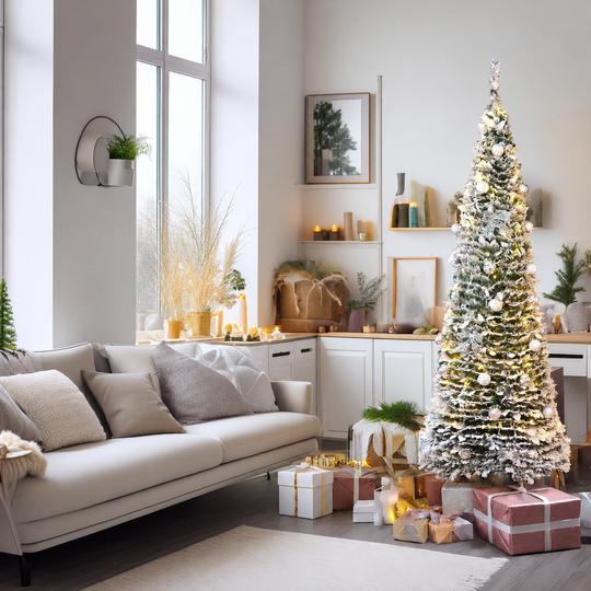 Best Artificial Frosted Pop-up Pre-Decorated Pre-Lit Christmas Trees (Battery Powered) — square display