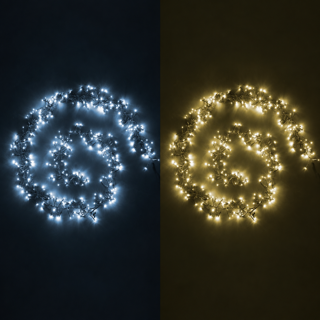 Connectable LED Outdoor Waterproof Cluster String Lights (5m, 10m, 15m) — square display