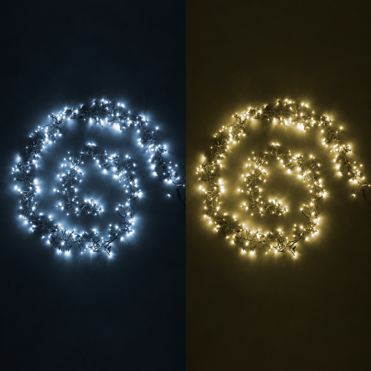 Connectable LED Outdoor Waterproof Cluster String Lights (5m, 10m, 15m) — square display
