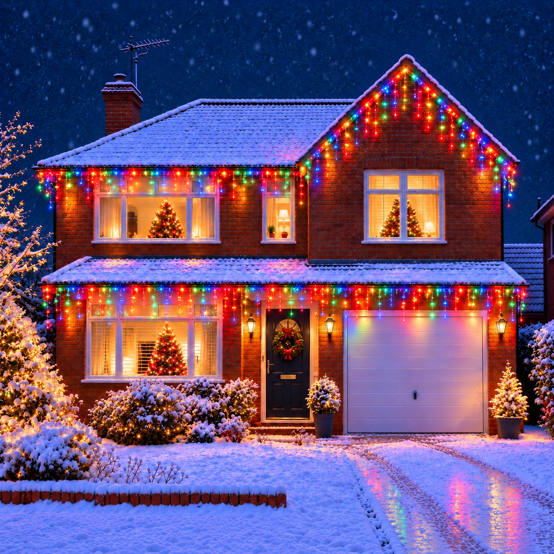 Best Artificial Outdoor Connectable Multi-Coloured Icicle Christmas LED Lights Waterproof — square display