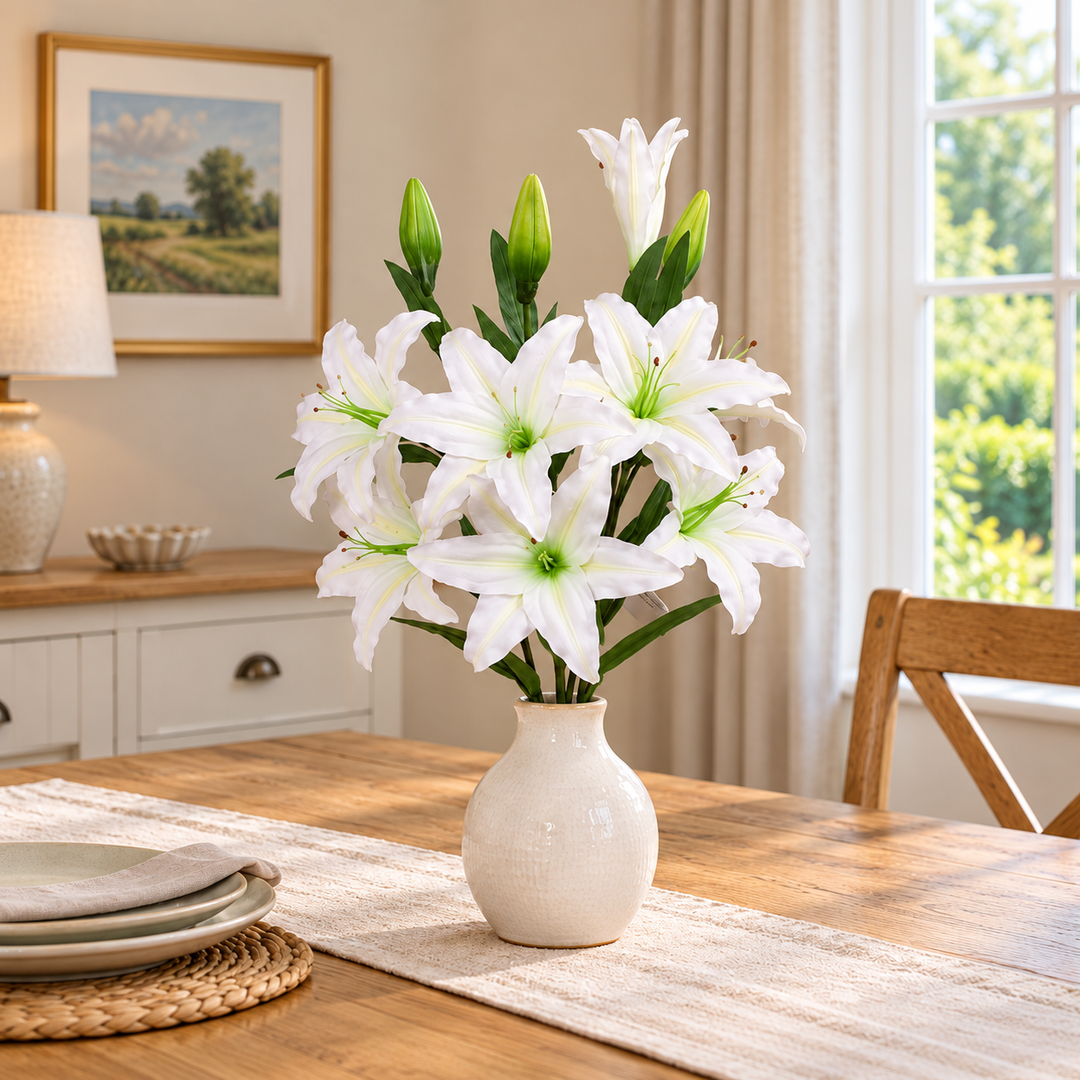 Best Artificial 45cm Stargazer Lillies 10 Head Flower Spray — square lifestyle display
