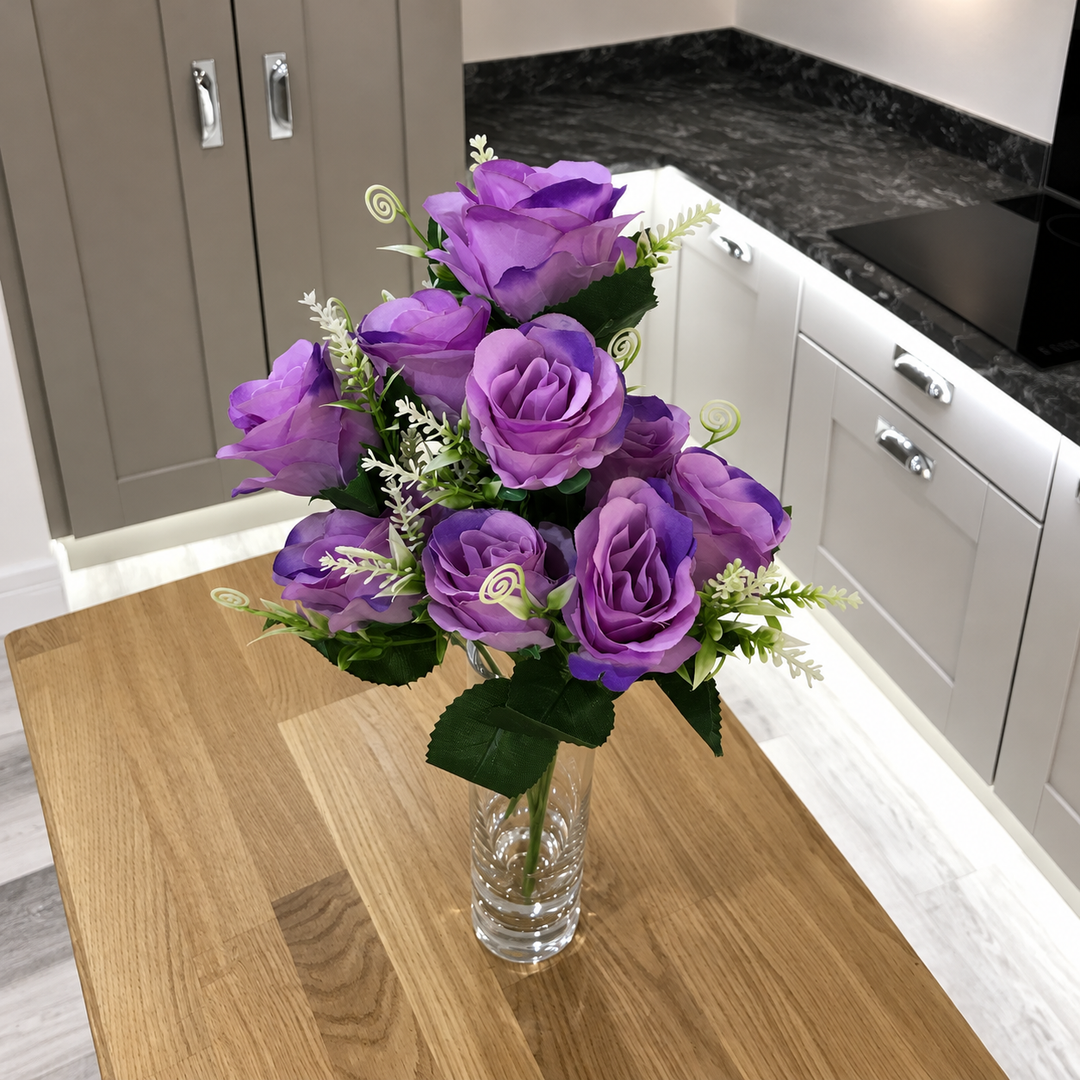 Best Artificial 9 - 12 Head Rose Spray — square lifestyle display