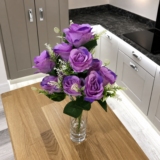 Best Artificial 9 - 12 Head Rose Spray — square lifestyle display