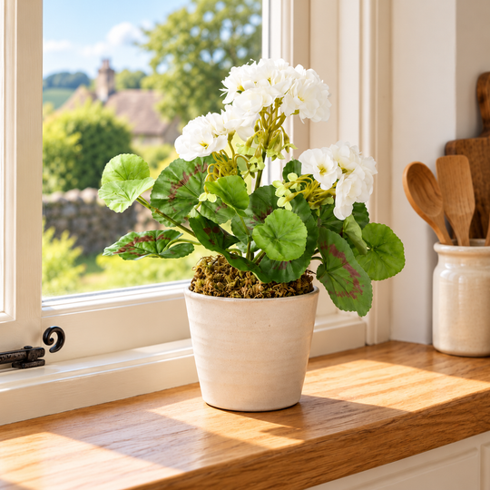 Best Artificial 24cm Geranium Plug Plant - Pot NOT Included — square lifestyle display