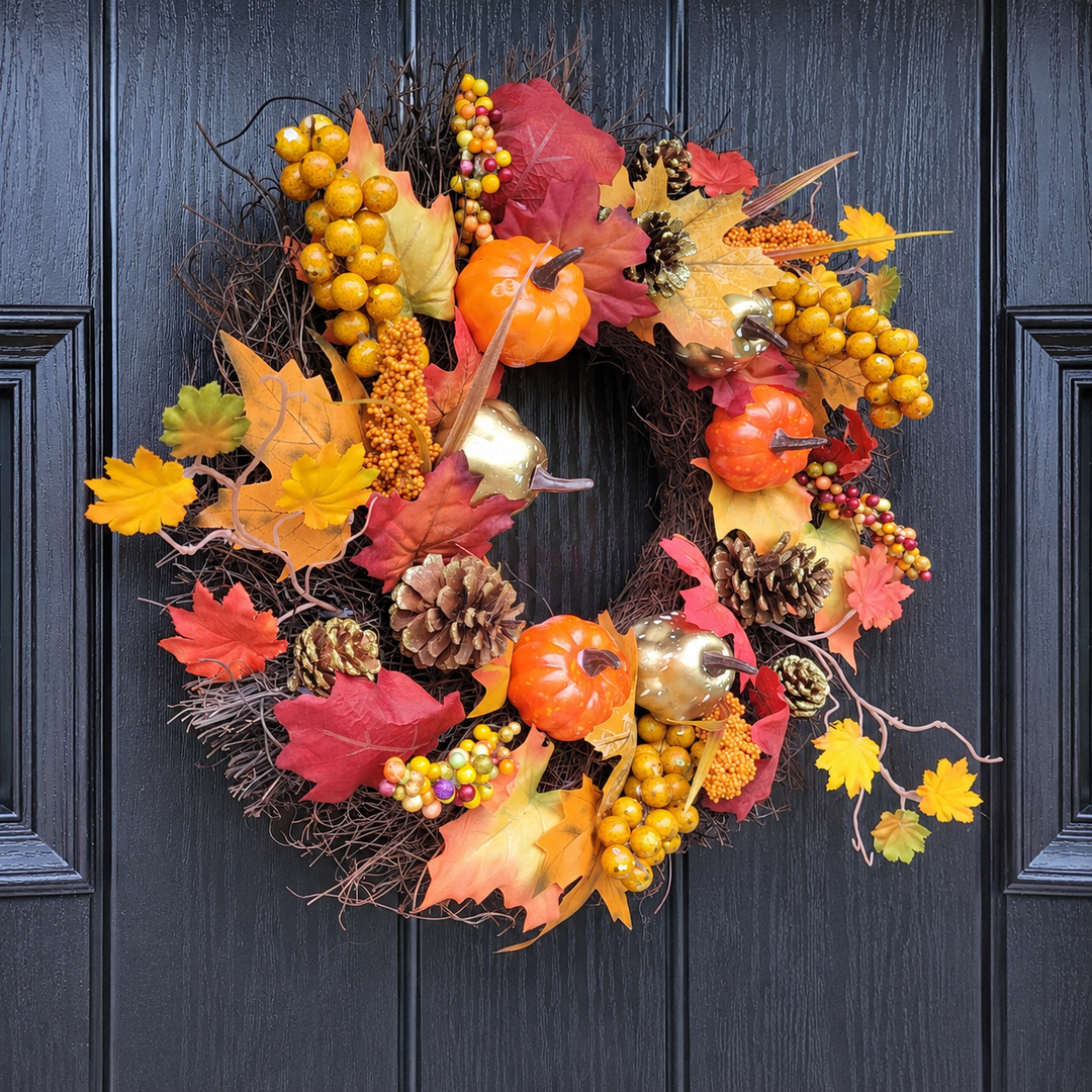 50cm Wicker Autumn Winter Halloween Wreath — square product display