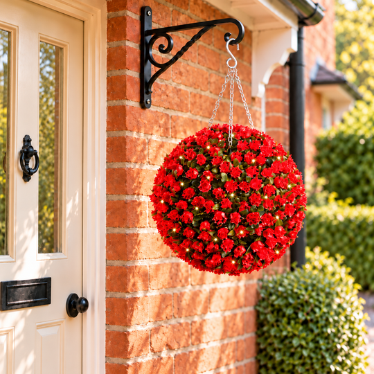 Best Artificial Pre-Lit 28cm Flower Balls — square lifestyle display