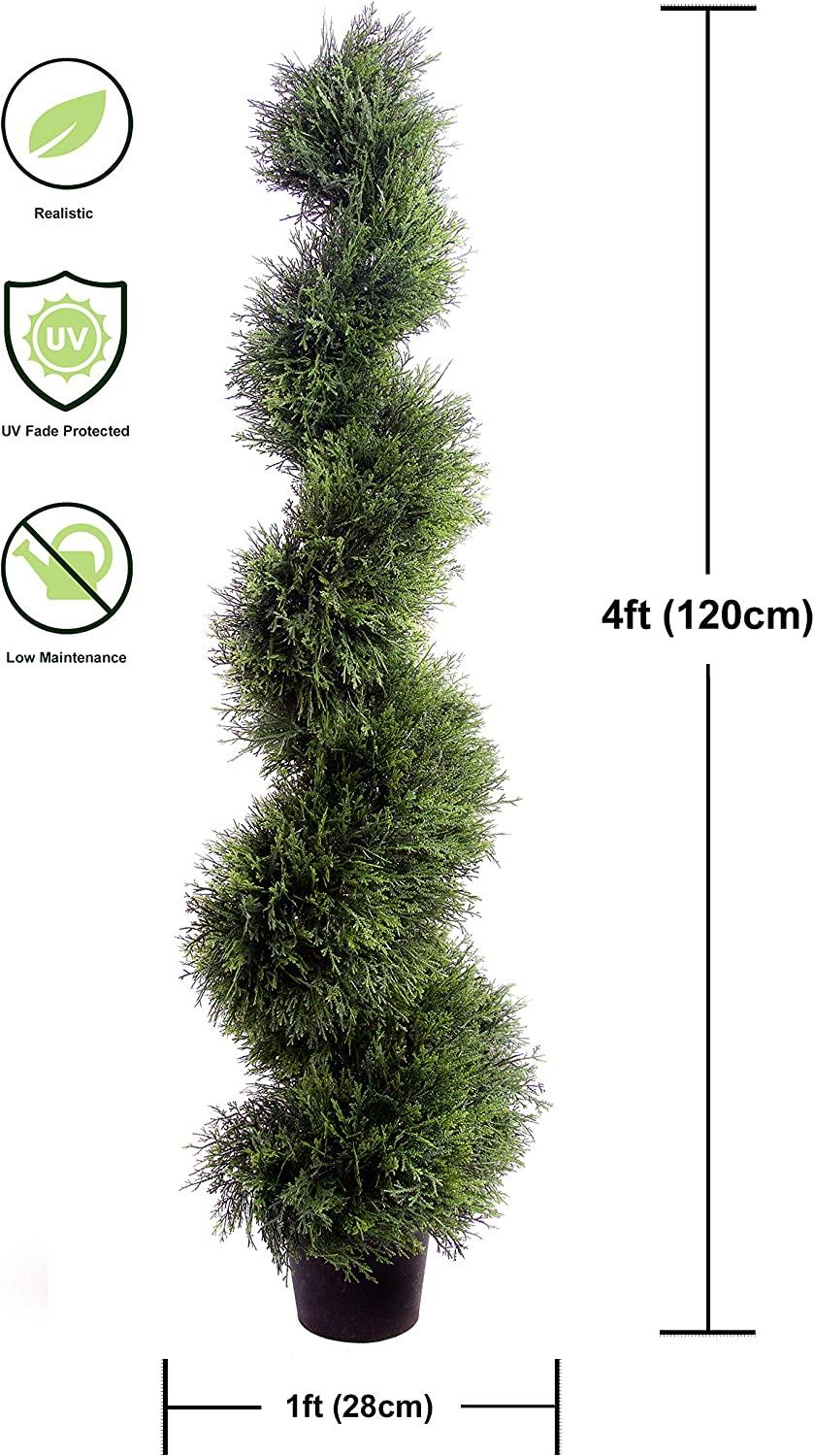 Pair Of Best Artificial 4ft Cedar Spiral Trees