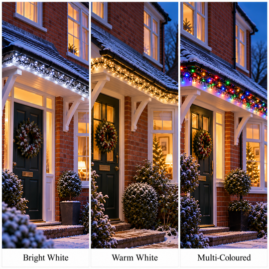 Cluster lights UK lifestyle — Bright White, Warm White and Multi-Coloured