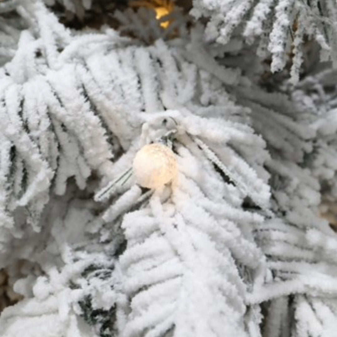 Best Artificial Pre Lit Pearl LED Heavy Snow Flocked Arbol Christmas Tree With Extra Large Downward Sweeping Hinged Branches