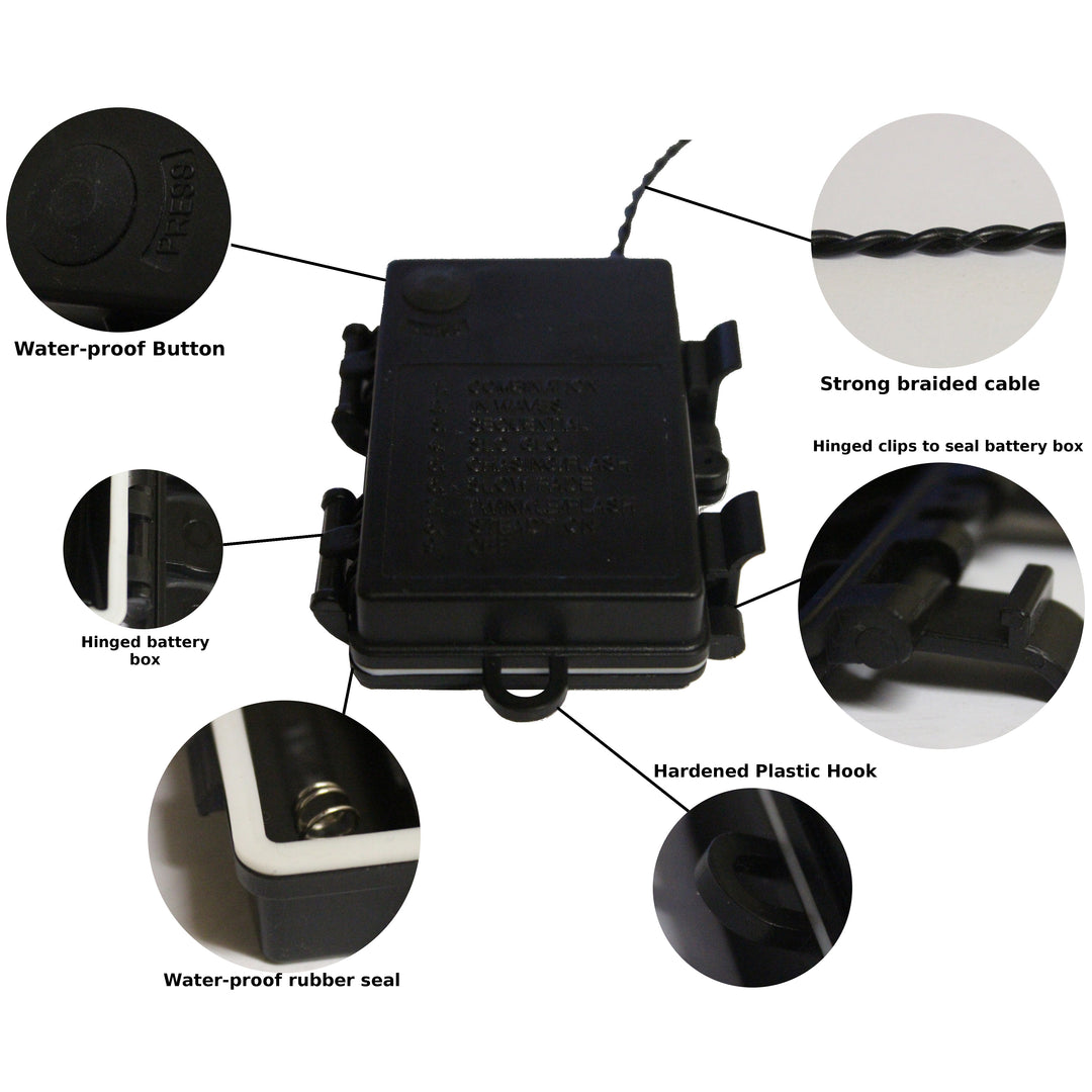 LED Outdoor Waterproof Battery 8 Multi-Function String Lights with Timer