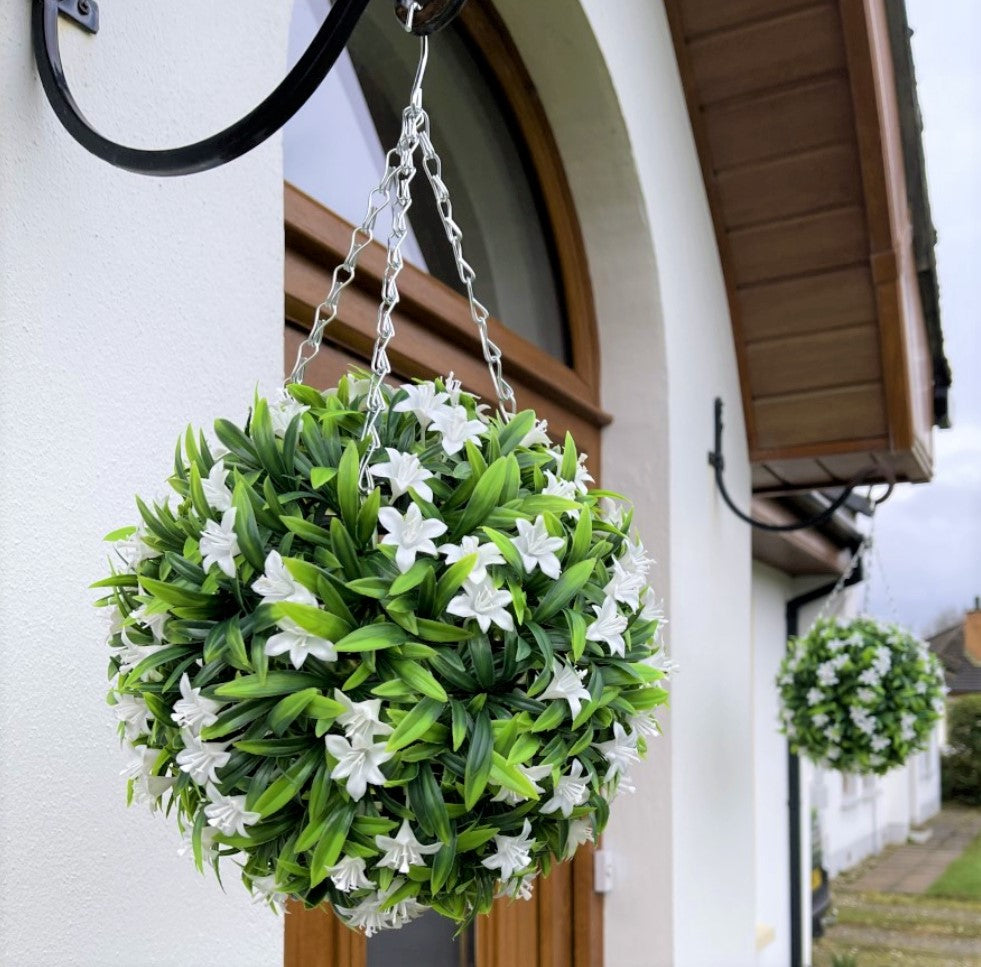 Best Artificial White Lush Lily Flower Ball