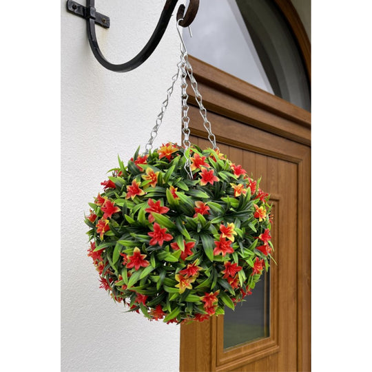 Best Artificial Orange Lush Lily Flower Ball