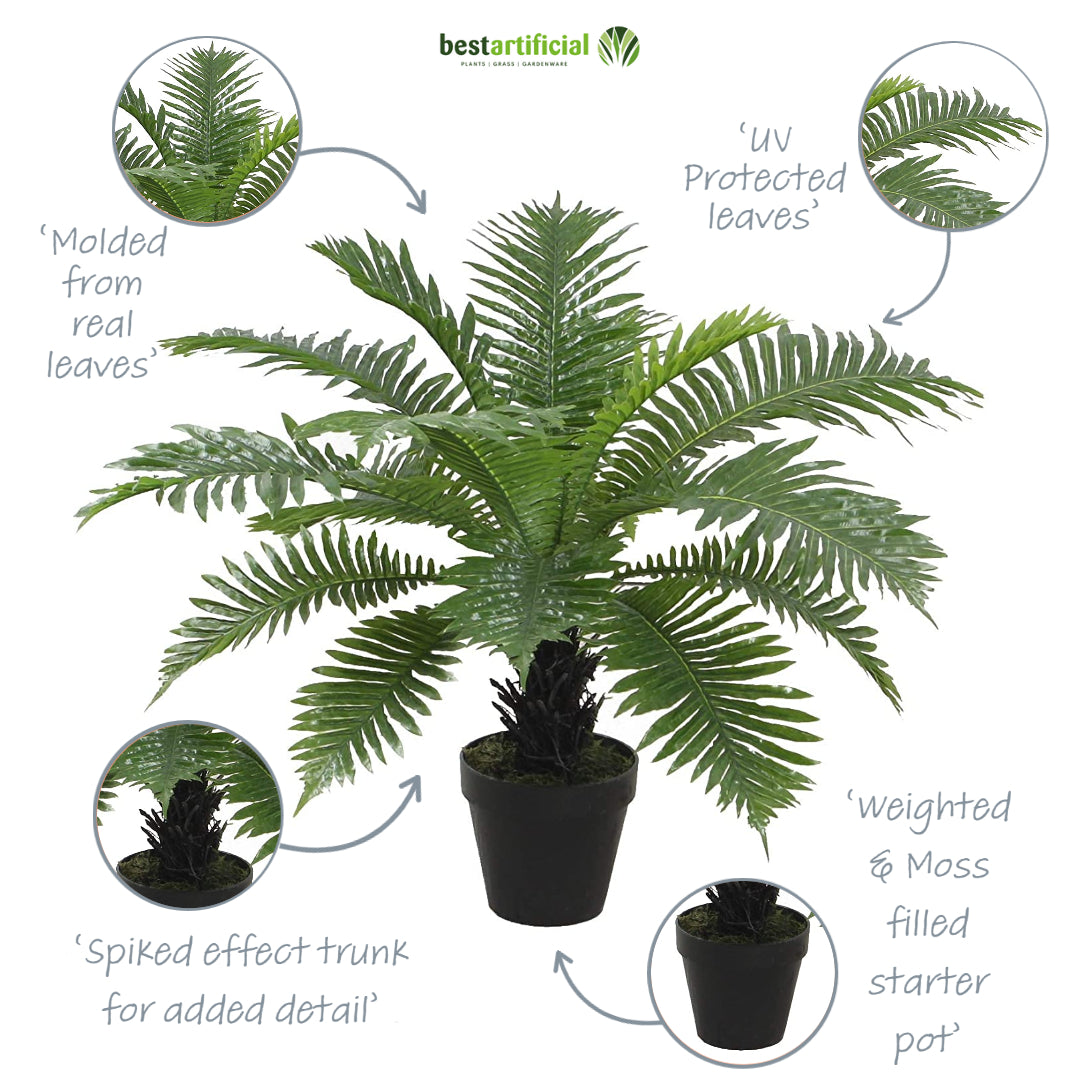 Best Artificial 2ft - 60cm Birds Nest Fern Plant