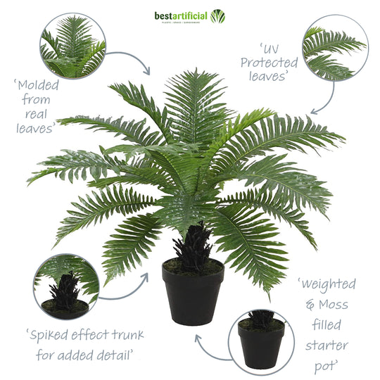 Best Artificial 2ft - 60cm Birds Nest Fern Plant