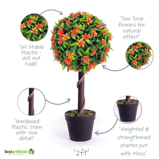 Best Artificial 2ft - 60cm Lily Ball Tree