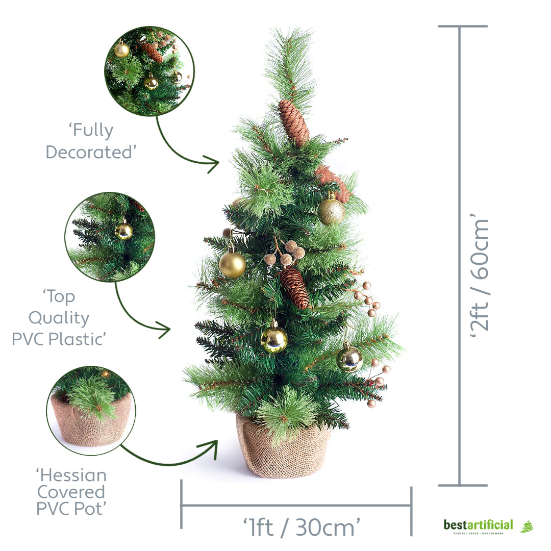 Best Artificial 2ft - 60cm Christmas Trees - Optional Lights
