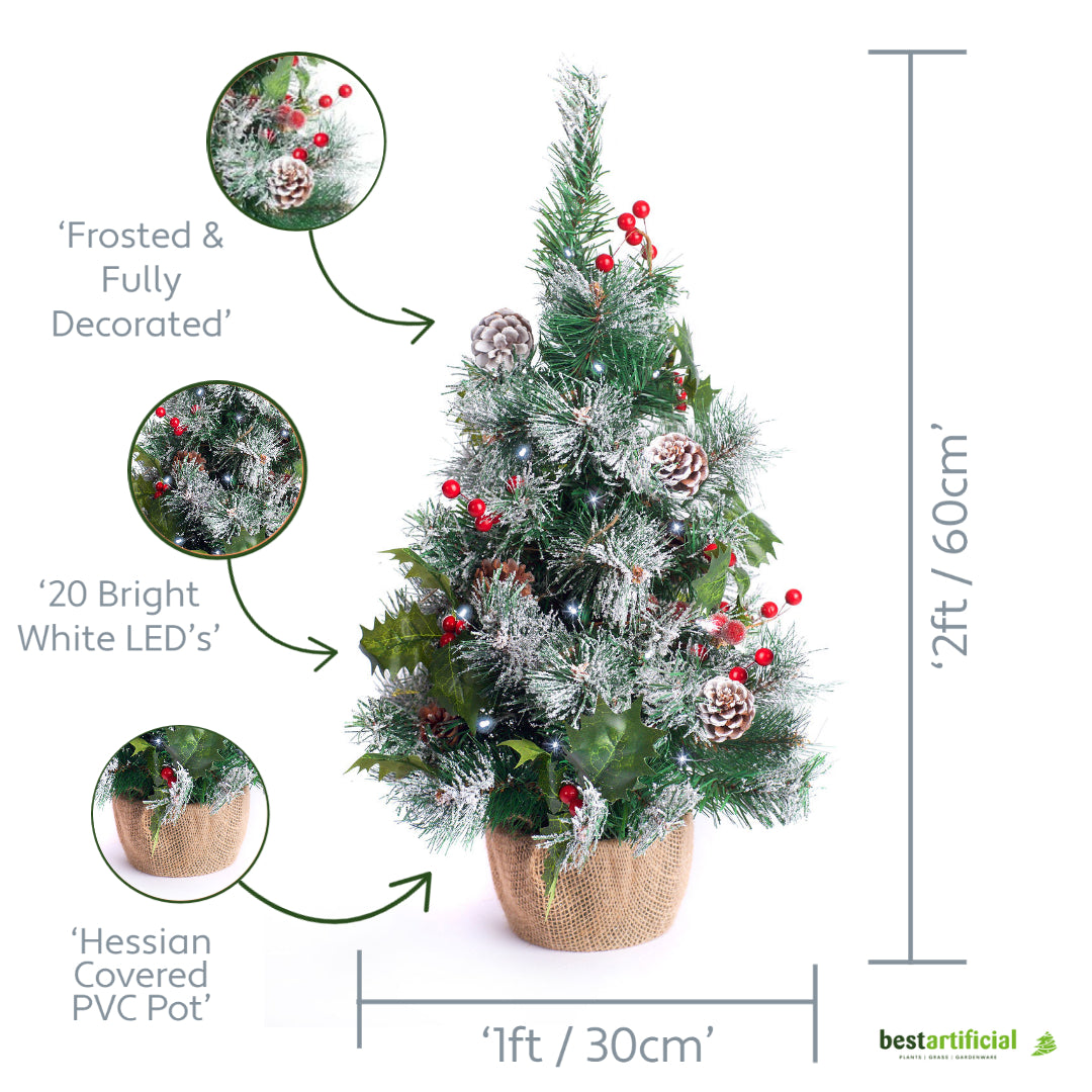 Best Artificial 2ft - 60cm Christmas Trees - Optional Lights