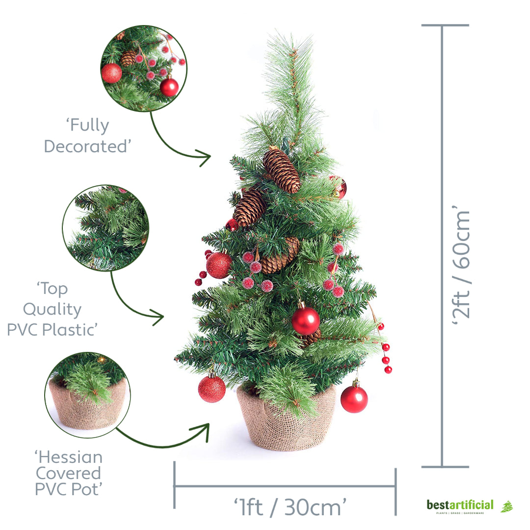 Best Artificial 2ft - 60cm Christmas Trees - Optional Lights