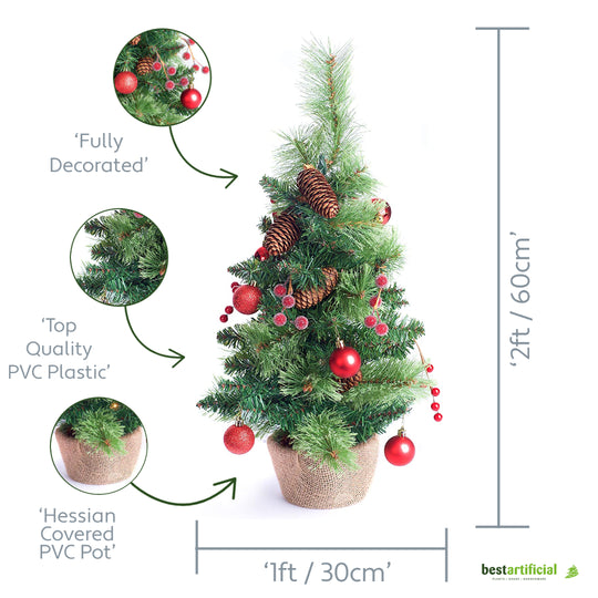 Best Artificial 2ft - 60cm Christmas Trees - Optional Lights