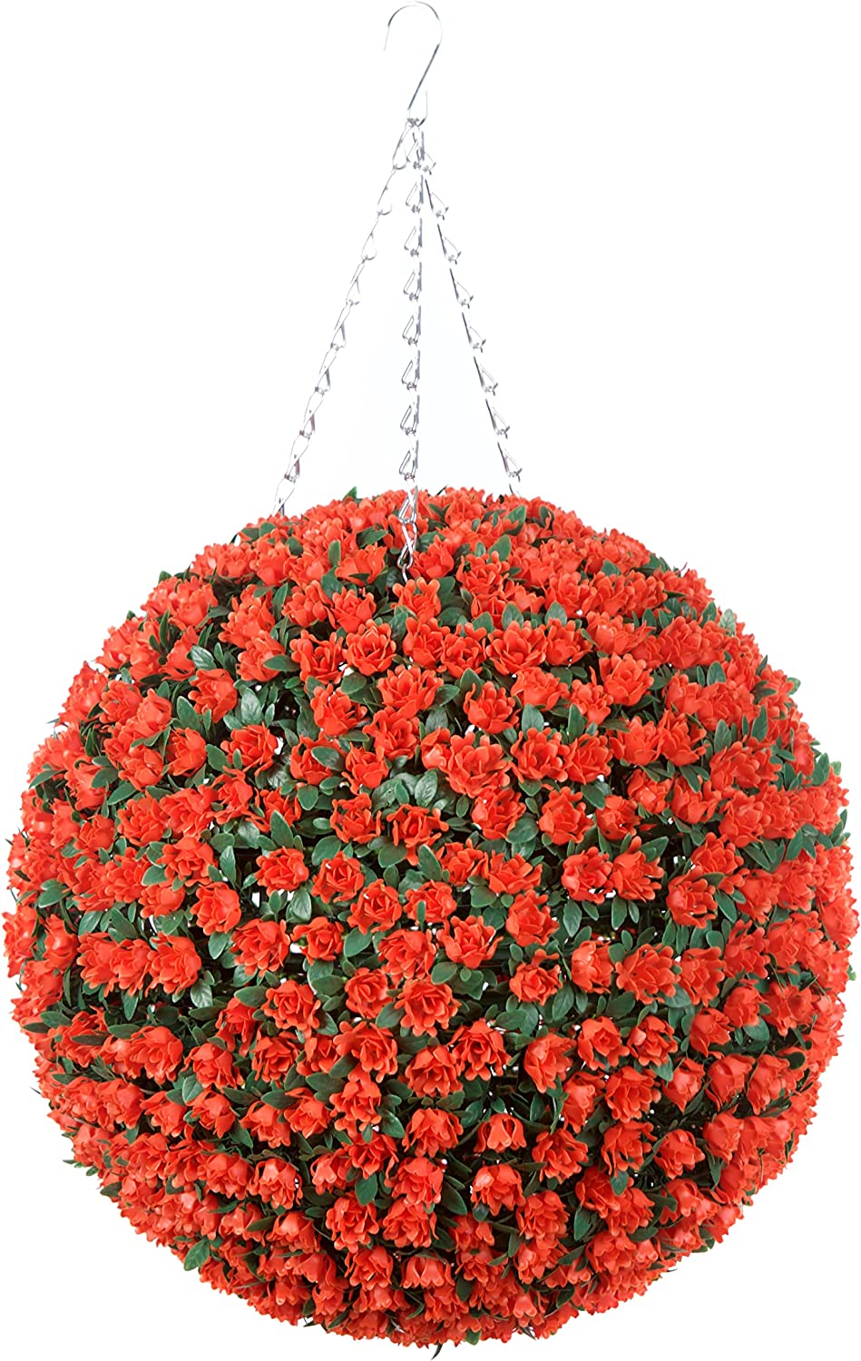 Best Artificial Orange Rose Flower Ball - front view