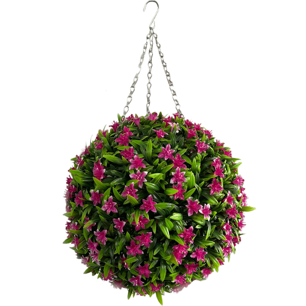 Best Artificial Pink Lush Lily Flower Ball - front view