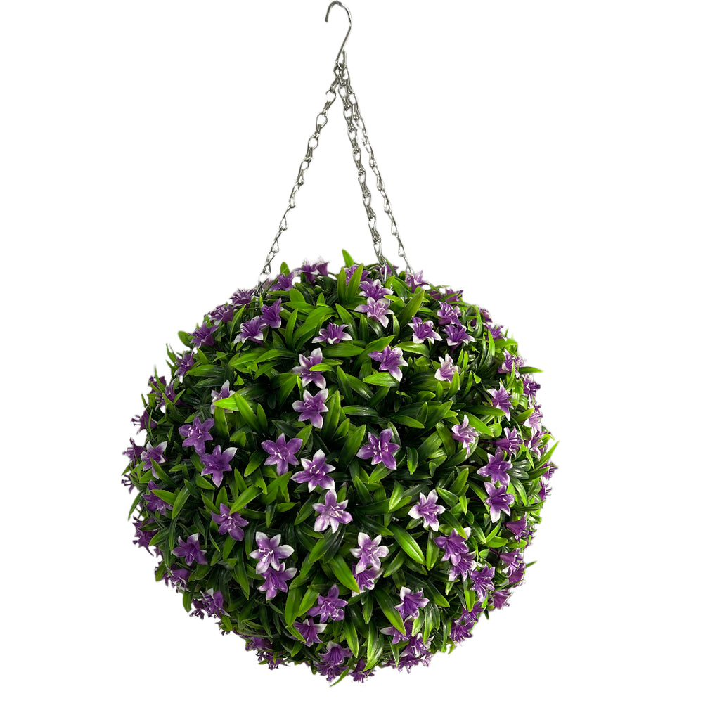 Best Artificial Purple Lush Lily Flower Ball - front view