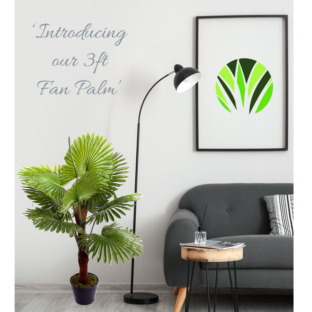 Best Artificial 3ft - 90cm Fan Palm Tree